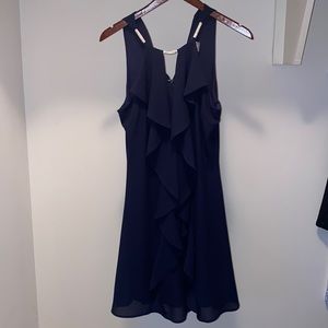 venus diamond detail ruffle dress | size four